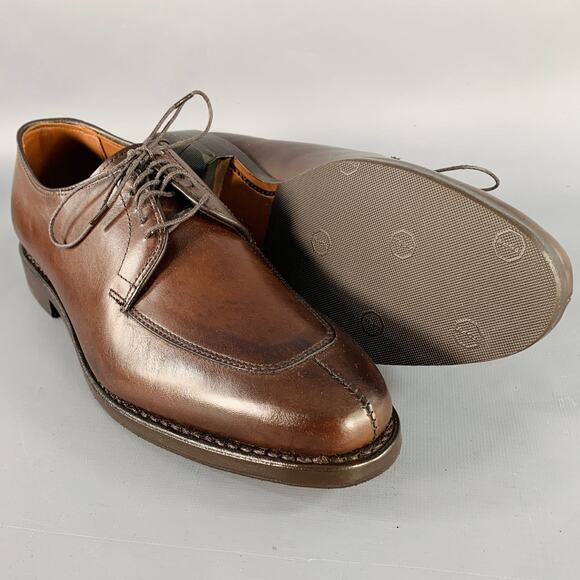 ALLEN EDMONDS Size 7 Delray Brown Leather Split Toe Derby Lace-Up Shoes - Picture 5 of 8